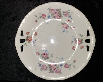 Antiguo plato de pastel alemán con asas abiertas - Marcado Roman V