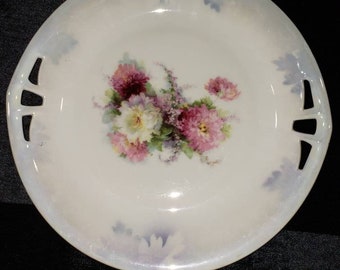 Antiguo plato de pastel de porcelana alemana Koenigszett Silesia