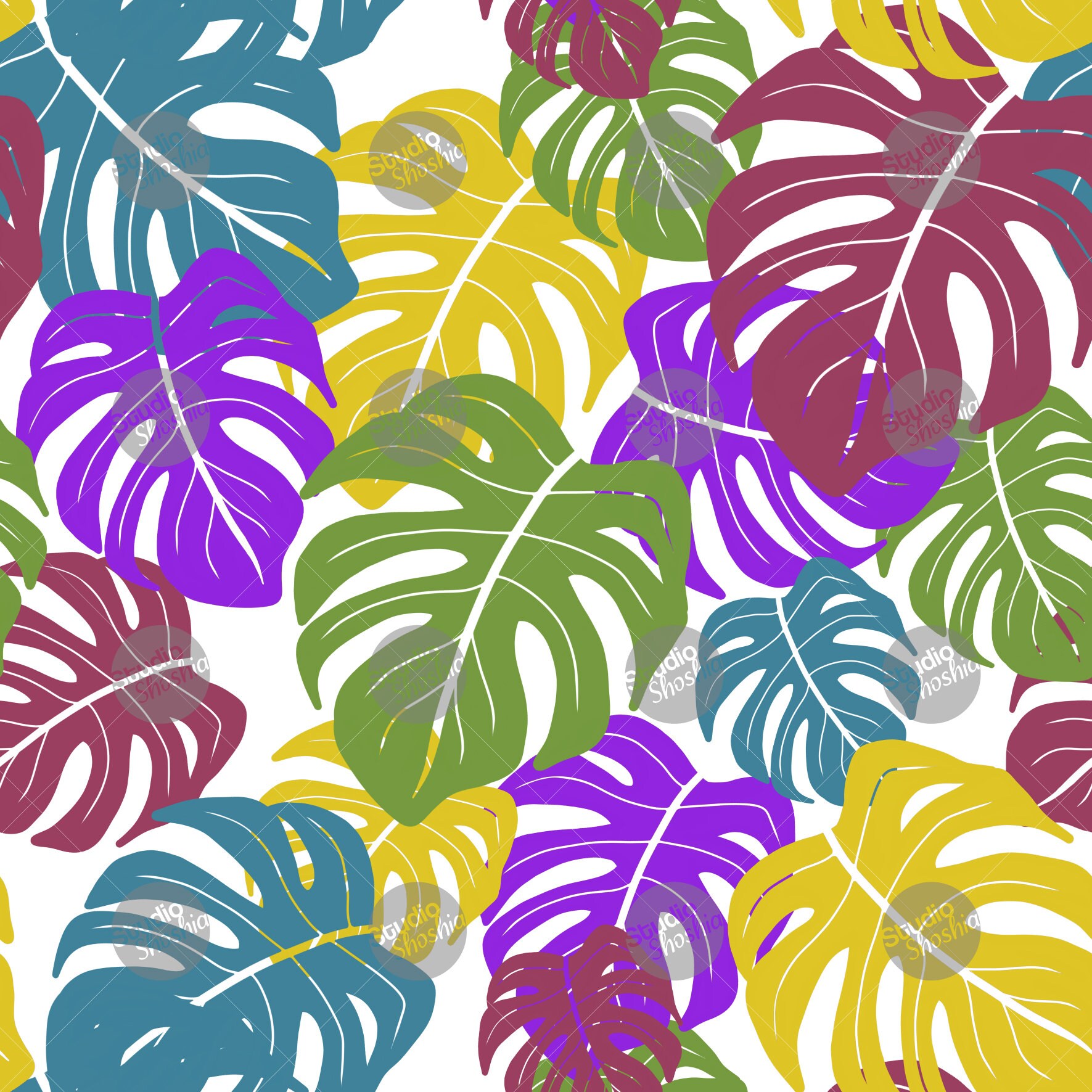 Swiss cheese plant pattern / instant digital download / Etsy