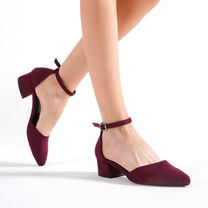 Burgundy suede court shoes hotsell