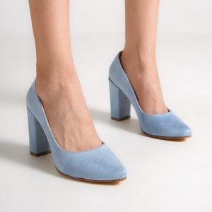 Blue Suede Heels Etsy