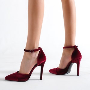 Burgundy 2025 velvet trainers