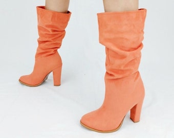 orange womens boots