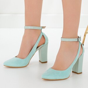 Seafoam Green Heels Etsy