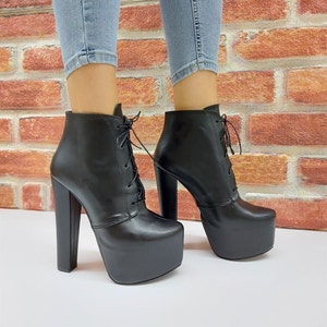 Platform Heel Boots Etsy Hong Kong