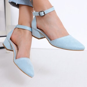 Baby blue suede shoes clearance