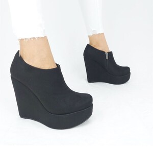 black tall wedges