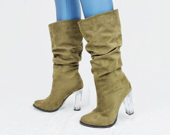 green slouch boots