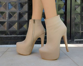 Nude Ankle Boots - Etsy