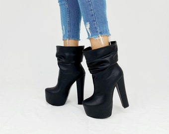 black boots with platform heels