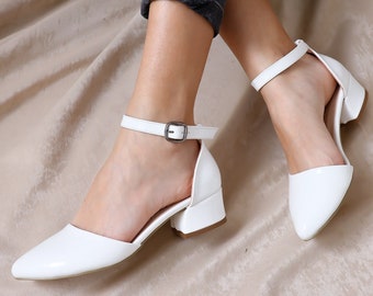 black patent leather kitten heels