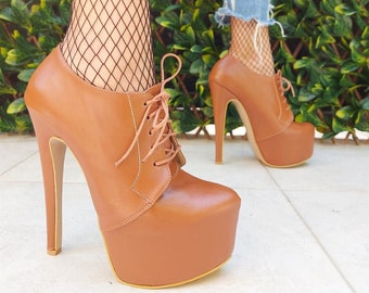 BROWN PLATFORM BOOTS Brown Leather 