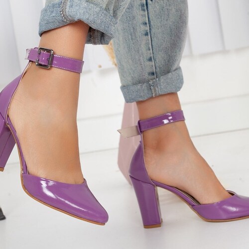 LILAC ANKLE STRAPS Wedding Heels Purple 