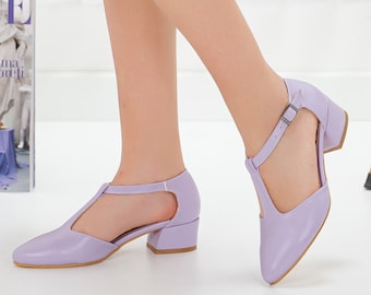 lilac low heels