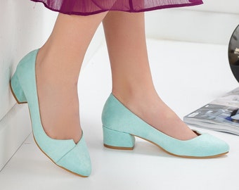 Turquoise low heels Clearance