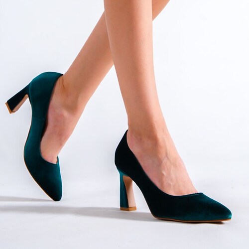 GREEN VELVET HEELS Dark Green Bridal Heels Green High Heel Etsy
