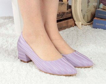lavender mule heels
