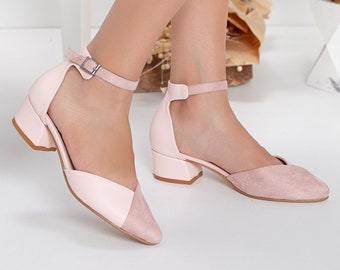 Myloo Womens Comfort Mary Jane Flats Closed Toe Pumps Satin Bridal Wedding Shoes 