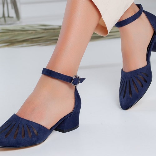 BLUE SUEDE SHOES Low Heels Baby Blue Low Heels Pumps Light, 45% OFF