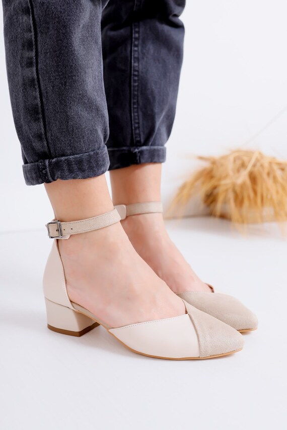 CRÈME BRUILOFT SCHOENEN Bruids Blok Hak Mary Jane Schoenen - Etsy België
