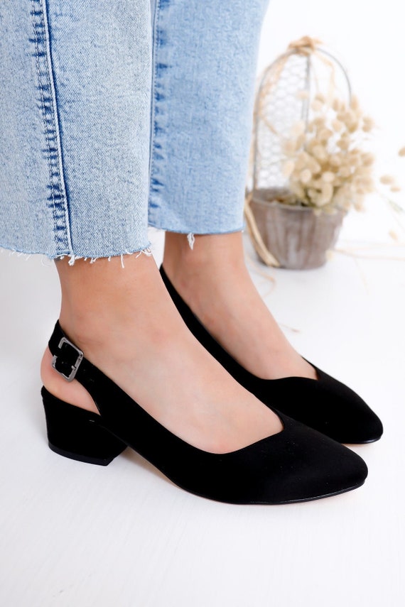 ZWARTE BRUIDSSCHOENEN Suède Bruidsschoenen Zwarte Blokhak - Etsy Nederland
