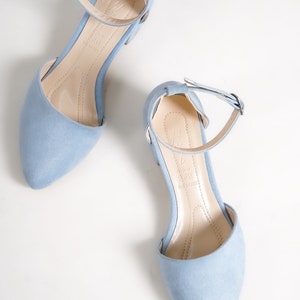BLUE SUEDE SHOES Low Heels Baby Blue Low Heels Pumps Light - Etsy