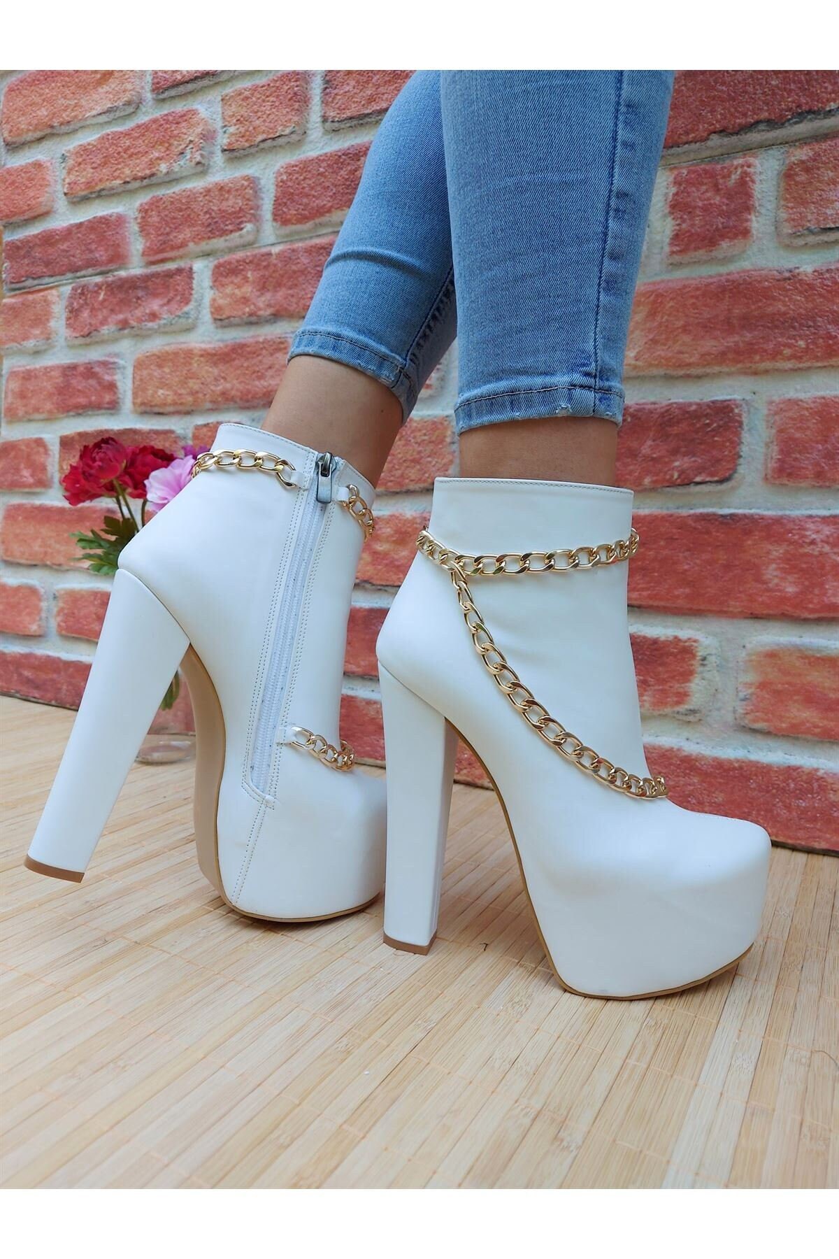 platform boots with chains