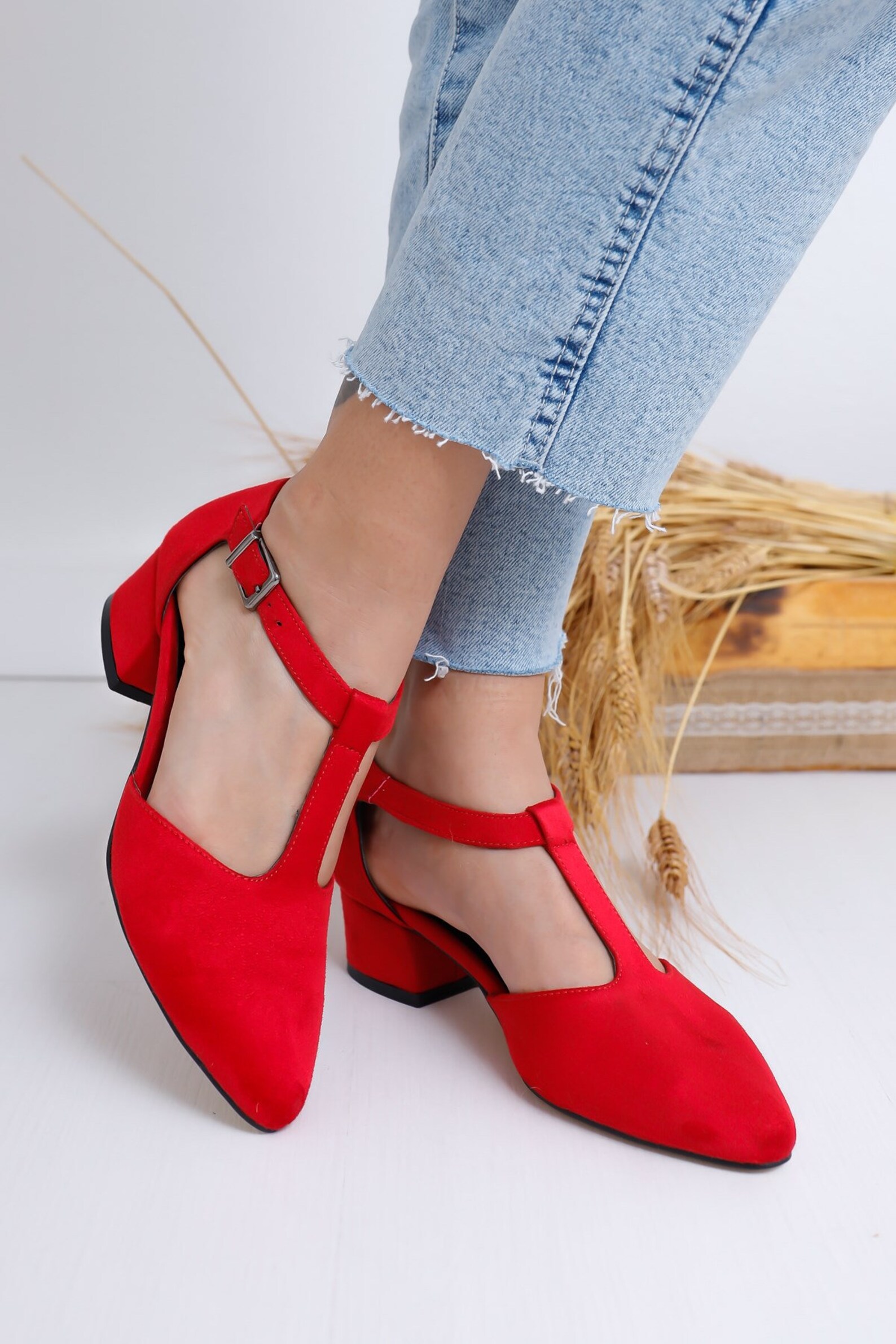RED MARY JANES Tstrap Shoes Bridal Shoes Red Suede Heels Etsy Australia
