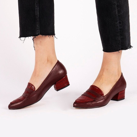 Small heel cheap loafers