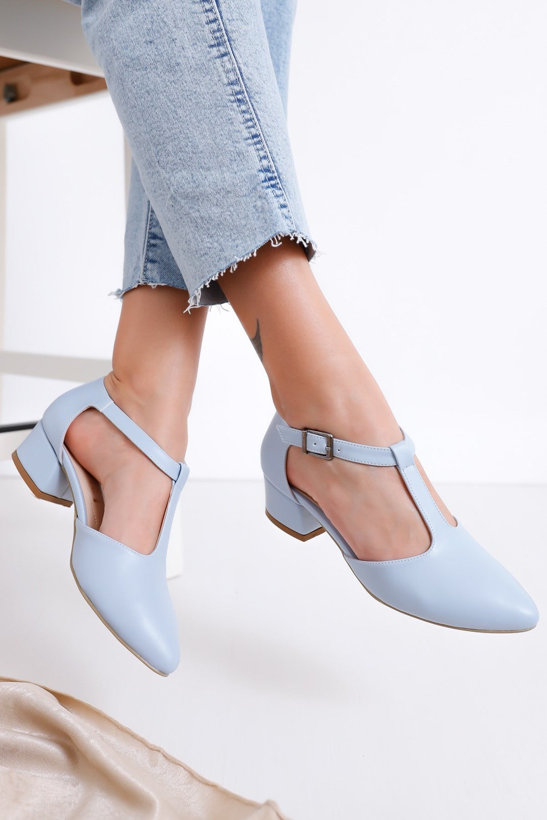 BLUE MARY JANES T-strap Shoes Light Blue Heels Baby Blue - Etsy Canada