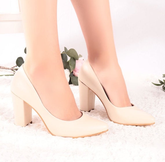 Buy CREAM HEELS SHOES, Nude Bridal Ankle Heels, Cream Stripe Shoes, Modern  Women Suede Leather Shoes, Heeled Party Wear Shoes, Gift for Wife Online in  India - Etsy