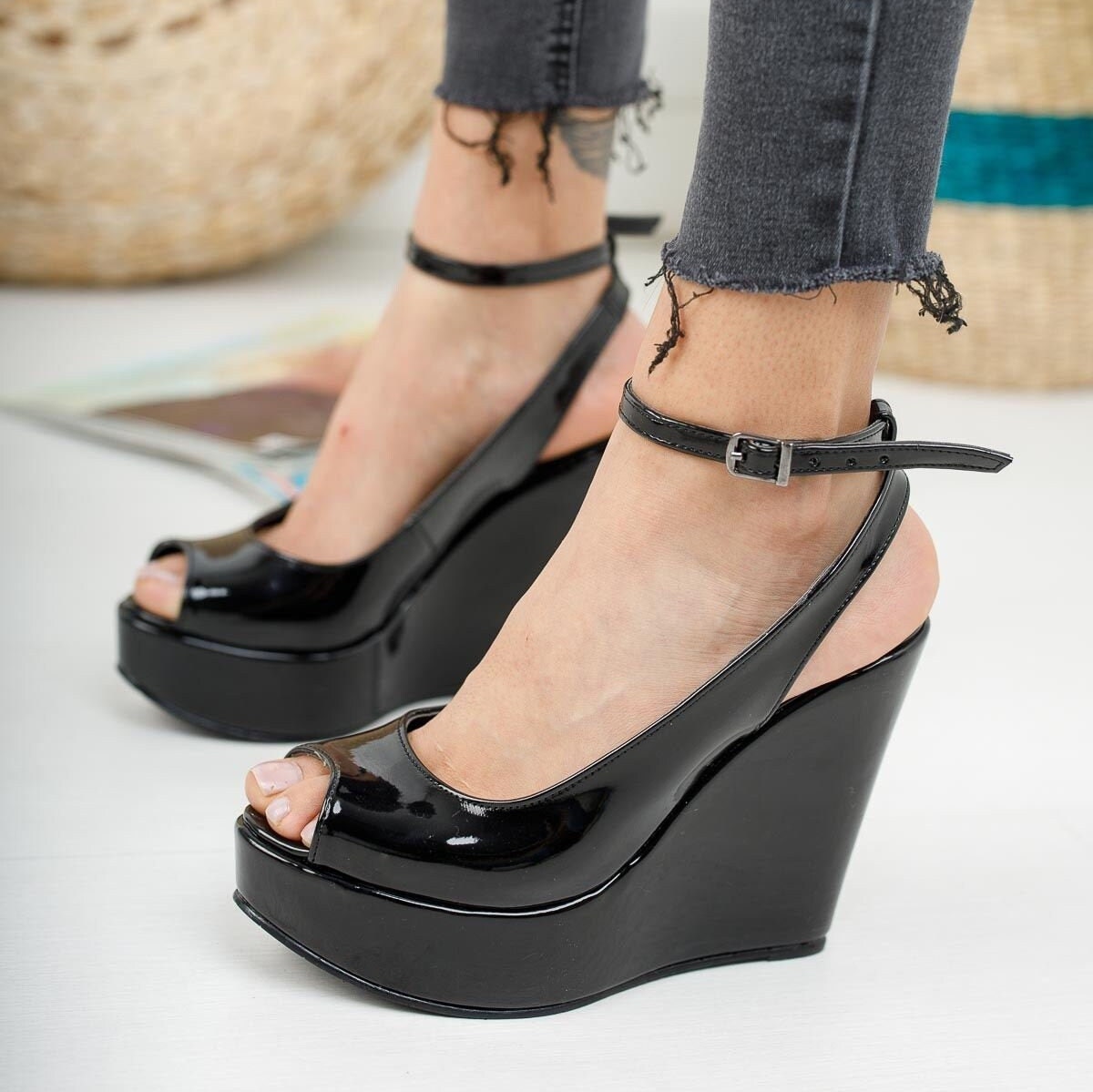 Women Sandals Ankle Strap Platform Shoes Open Toe Wedge High Heel Summer  Casual