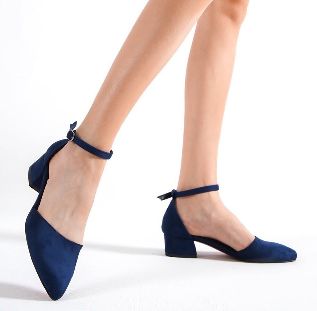 navy blue suede shoes women's
