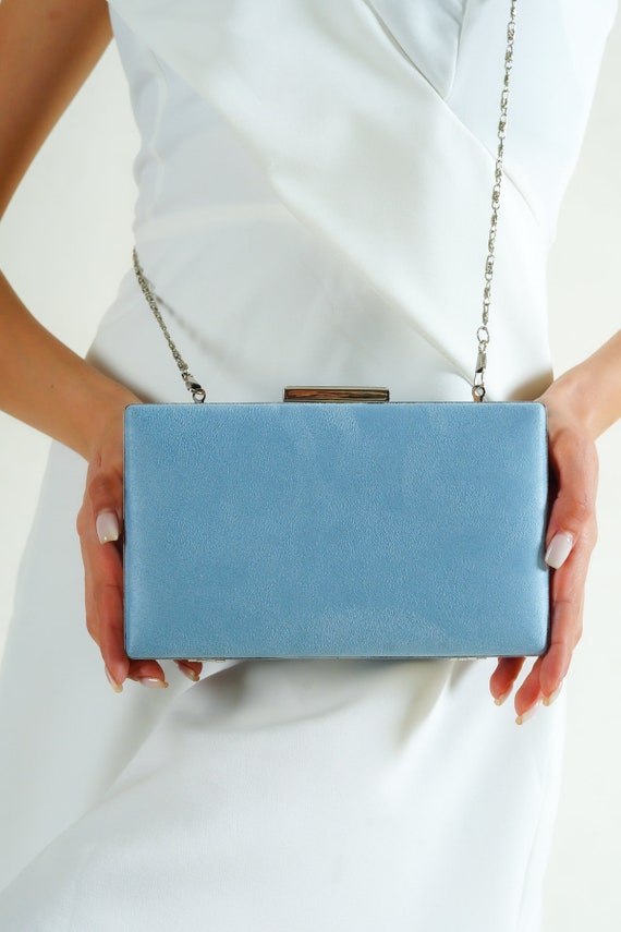 Angelica Cobalt Blue Leather Clutch Bag