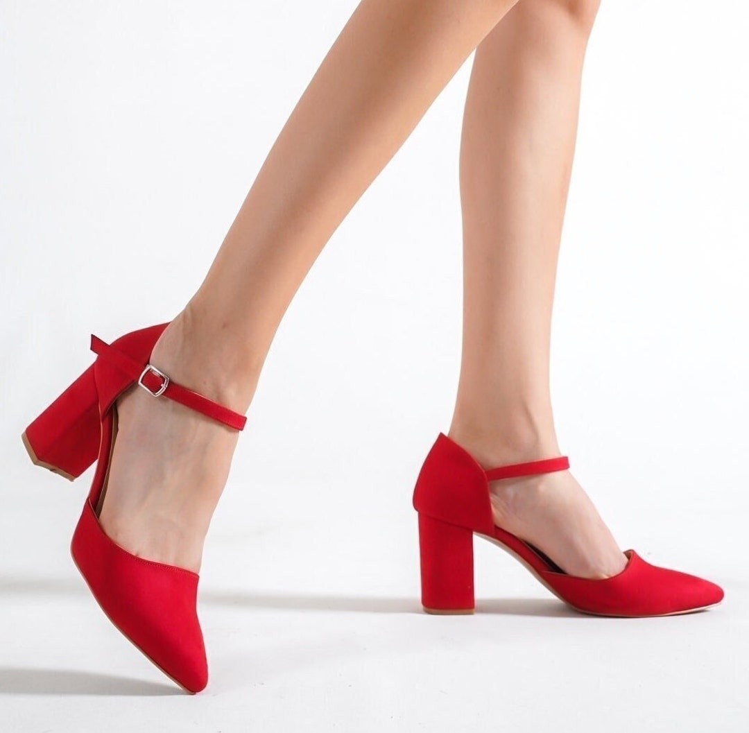 Escada Red Suede & Patent Cap Toe Heels sz 9.5