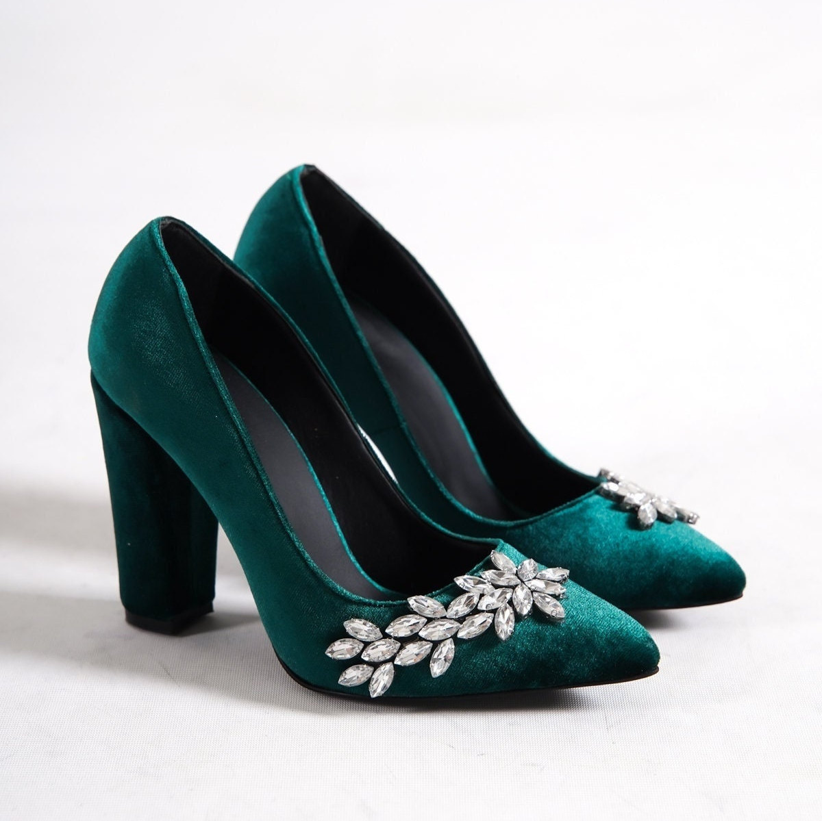 Green Wedding Shoes with Pearl and Crystal Bow Design – Custom Wedding  Shoes by A Bidda Bling