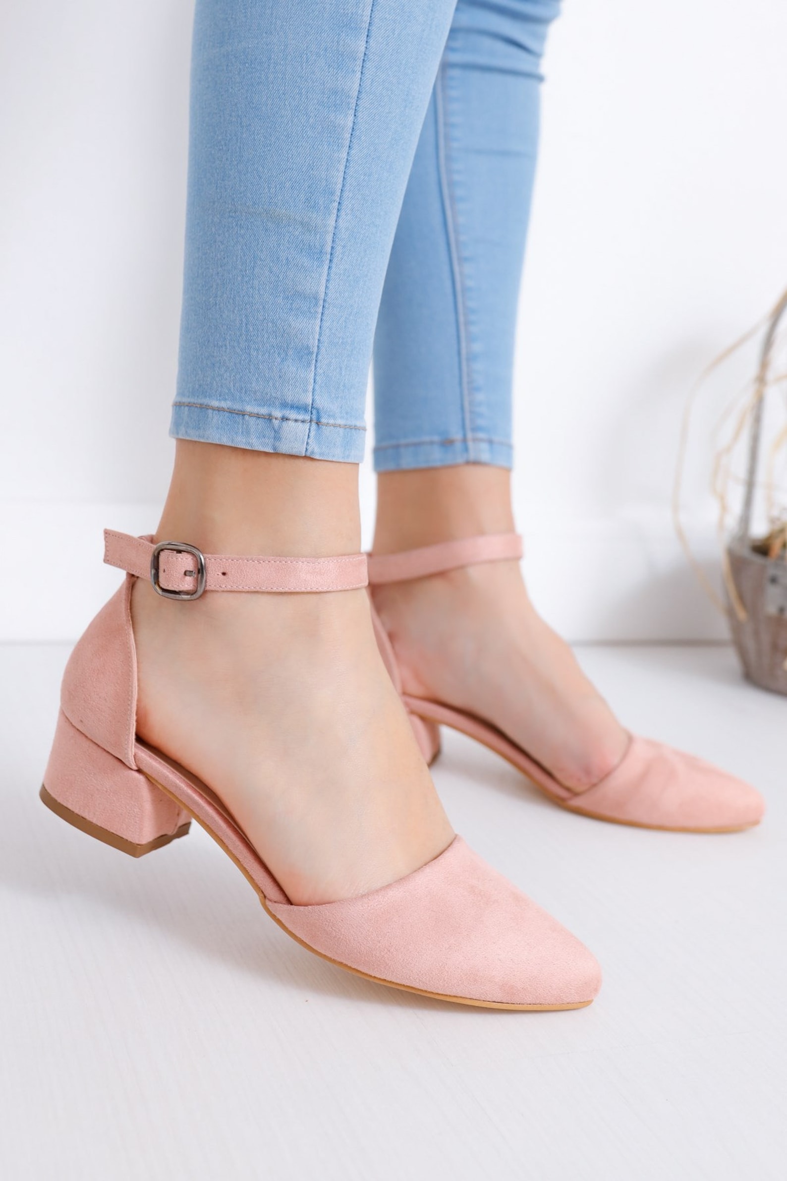 PINK SUEDE SHOES Low Heels Powder Pink Low Heel Pumps Boho Etsy