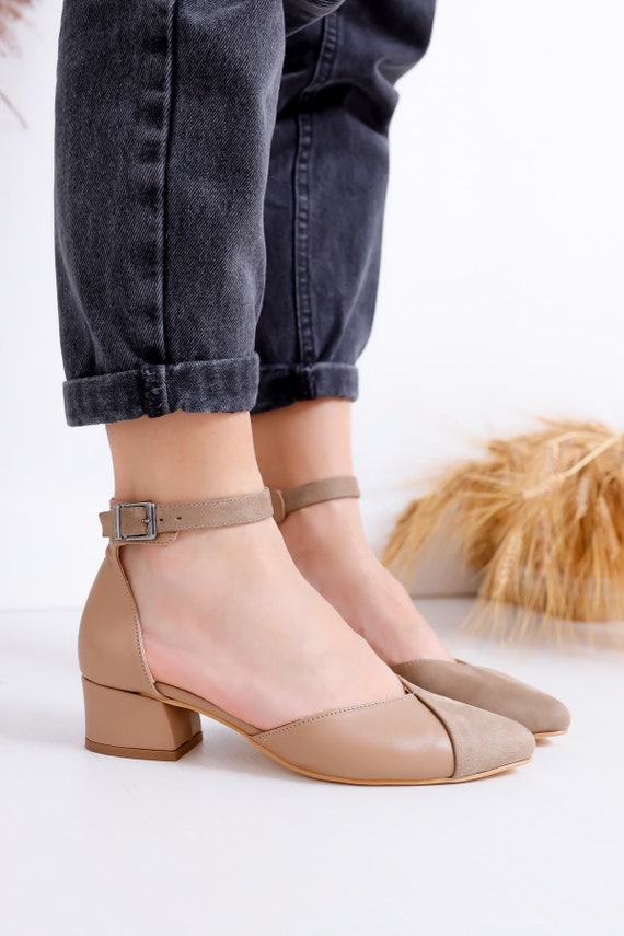 MINK WEDDING SHOES Bridal Block Heel 