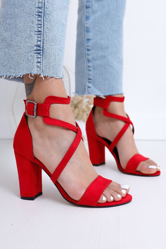 New Look Hoge hakken sandalen rood elegant Schoenen Sandalen met hoge hakken Hoge hakken sandalen 