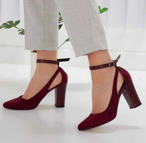 Buy Rag & Co Heeled Sandals with Zig-Zag Strap | Burgundy Color Women |  AJIO LUXE