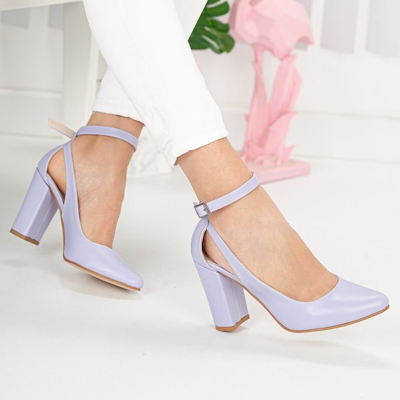 ASOS DESIGN Wide Fit Samber slingback stiletto heels in lilac metallic |  ASOS