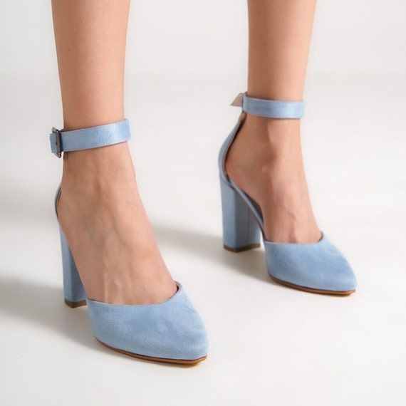 Round Toe Chunky Heel Pumps | Ankle Strap Pumps-Dream Pairs