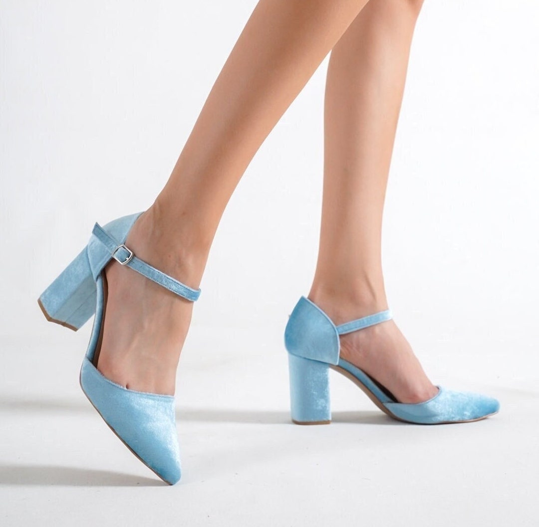 M.Gemi's 2nd Anniversary | Baby blue heels, Heels, Blue shoes