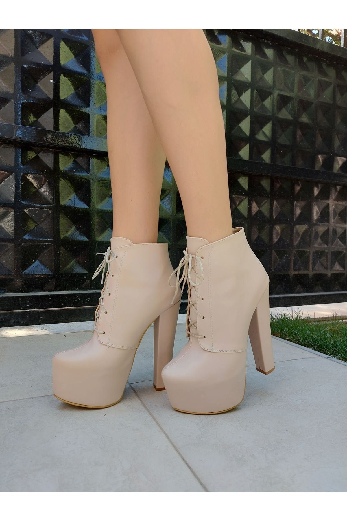 cream platform boots