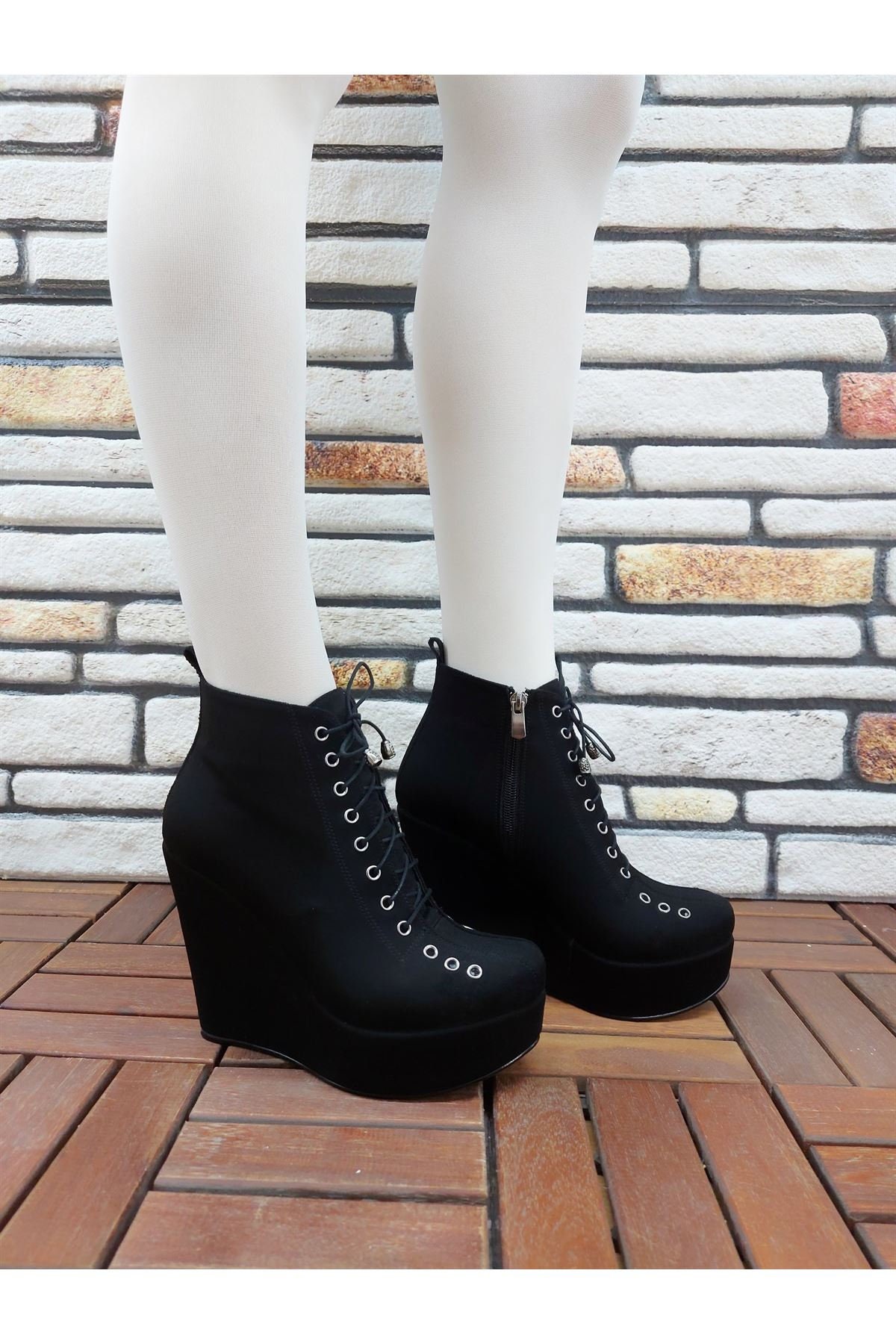 suede boot wedges