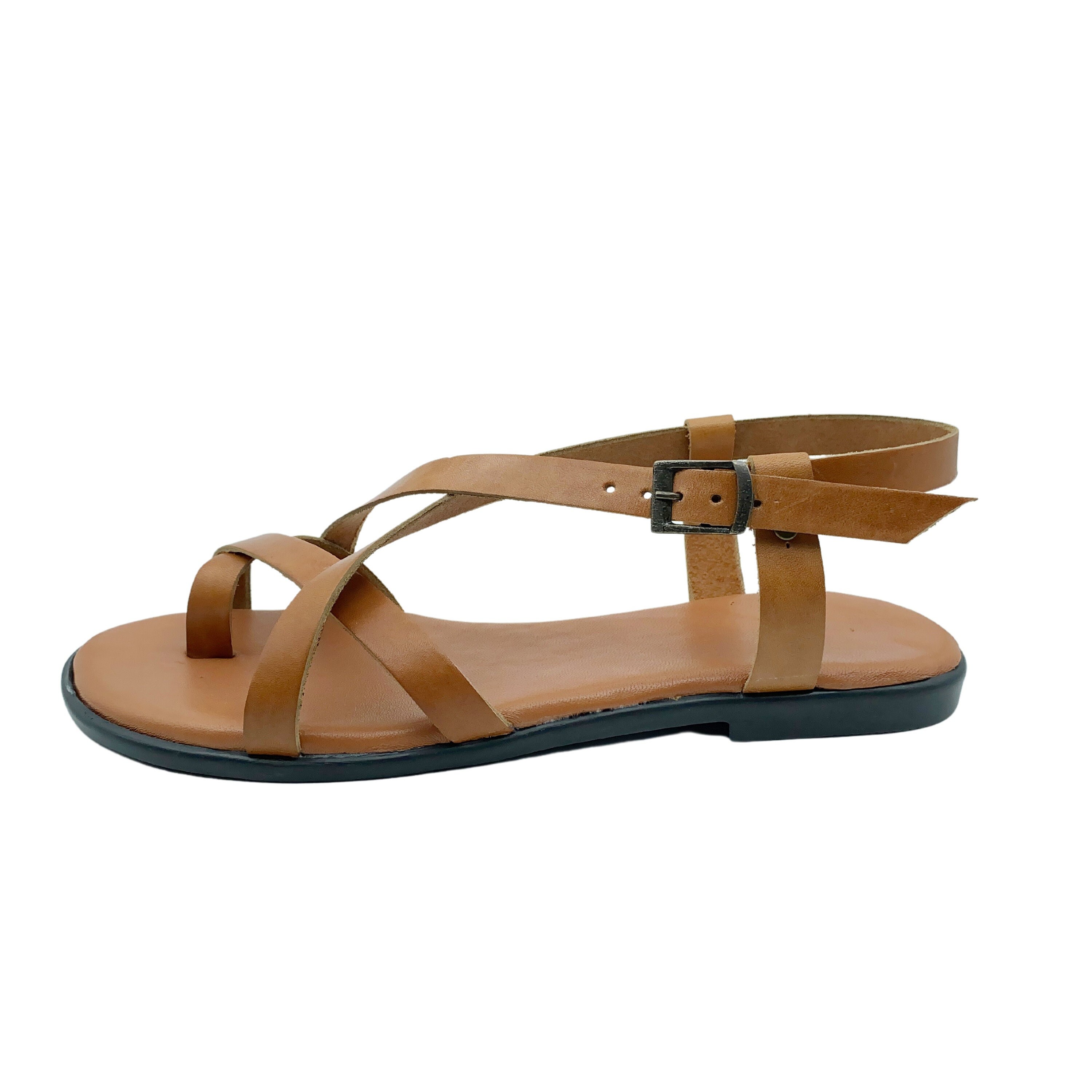 tan roman sandals