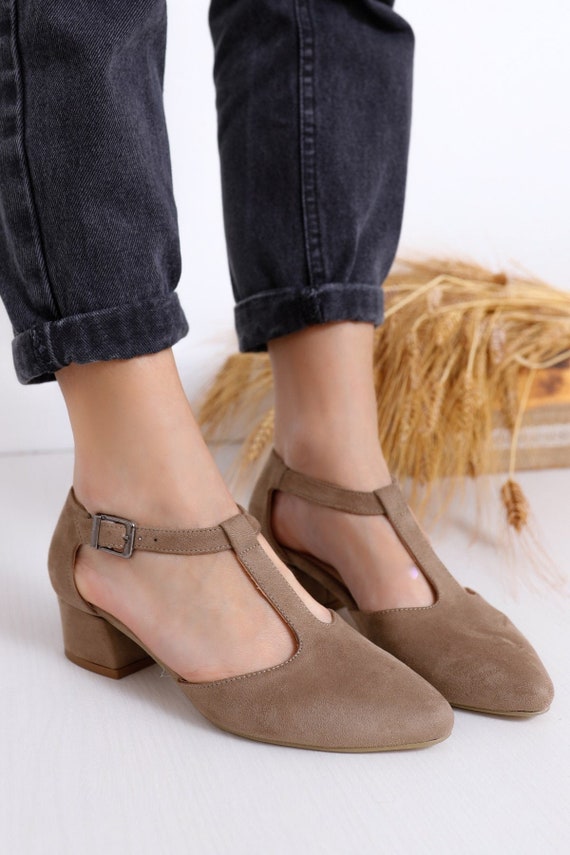 strap Shoes Bridal Shoes Mink Suede 