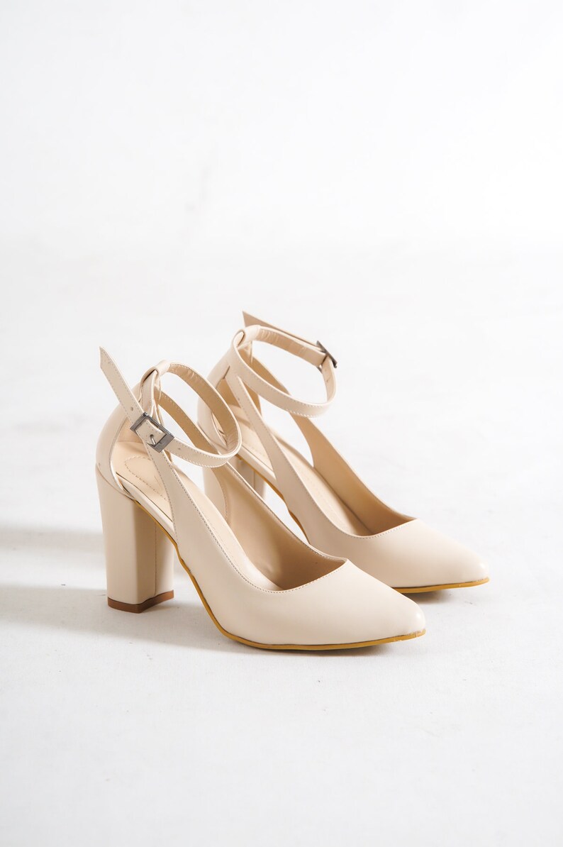 UNIQUE CREAM SHOES Wedding Heels Cream Ankle Bridal Shoes Etsy