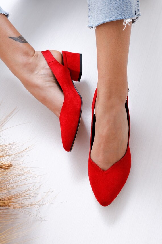 RODE BRUIDSSCHOENEN Suède Bruidsschoenen Rode BlokHak - Etsy Nederland