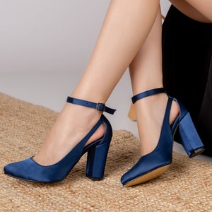 Women's Blue Block Heels